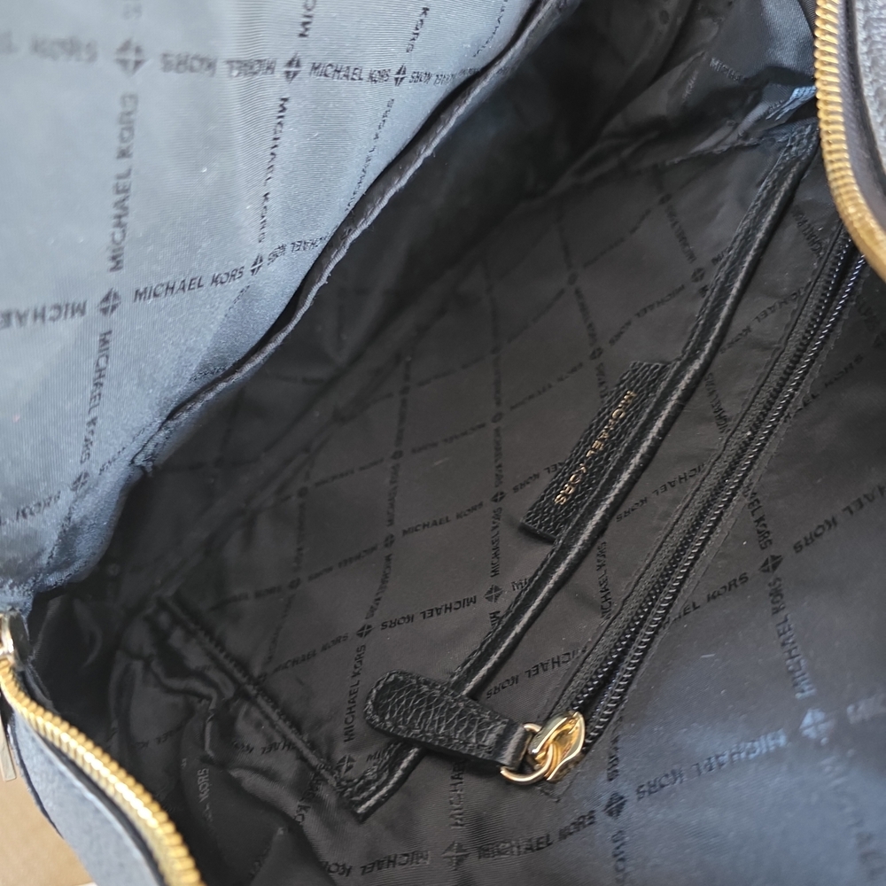 Michael Kors Jessa Black Pebbled Leather Backpack - Picture 8 of 11